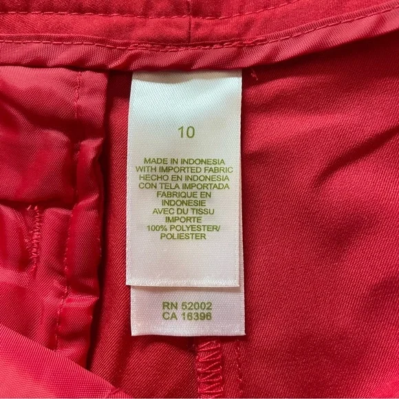 LIZ Golf Audra Red Shorts Size 10 - Picture 6 of 9